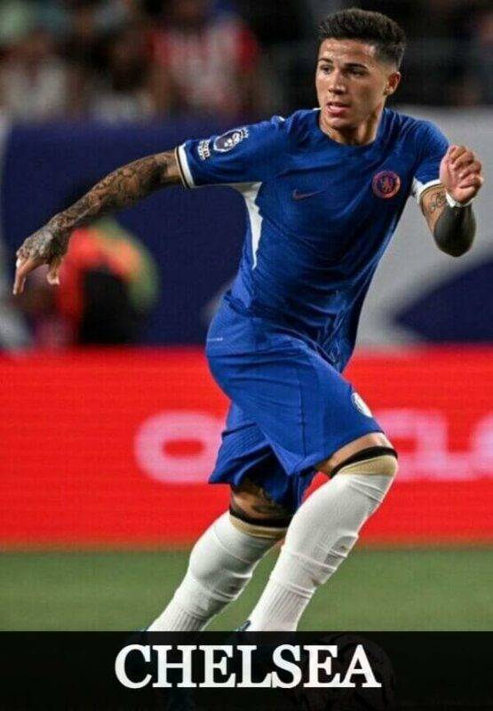 Chelsea player in official blue jersey during Premier League match