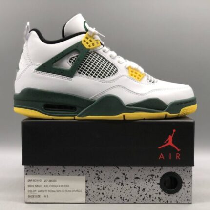 Air Jordan4 White Green Yellow Oregon Duck