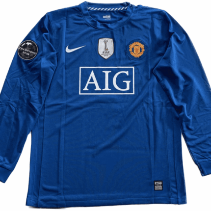 Retro Manchester United Away 2008/2009 + ALL PATCHES + Long Sleeve