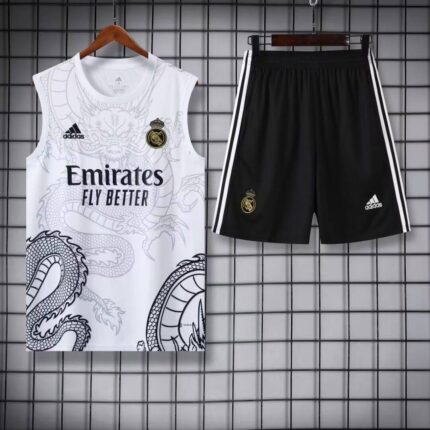 24-25 Real Madrid sleeveless vest set, white jersey Real Mad
