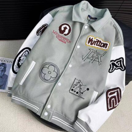 LOUIS VUITTON Louis Vuitton devil's eye towel embroidery plus geometric flat embroidery baseball uniform jacket