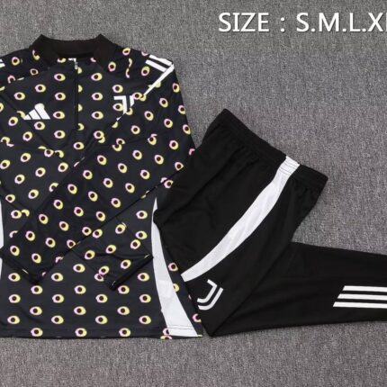 JUVENTUS TRAINING TRACKSUIT 20242025 BLACK PATTERN