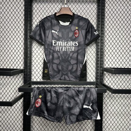 AC Milan 2024/25 Goalkeeper Jersey Black Kids Kit