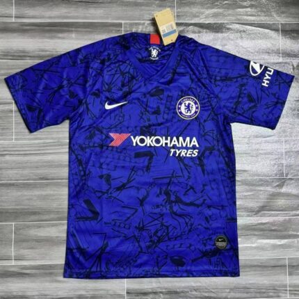 Official Retro Chelsea 19-20 Home Jersey - Authentic Blue Football Shirt with Champions League Patches`