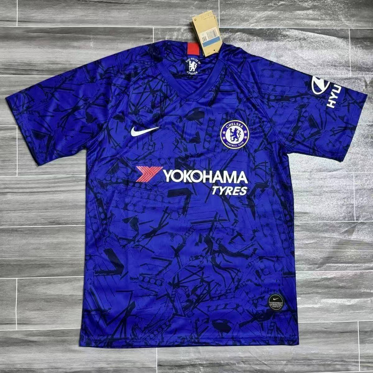 Official Retro Chelsea 19-20 Home Jersey - Authentic Blue Football Shirt with Champions League Patches`