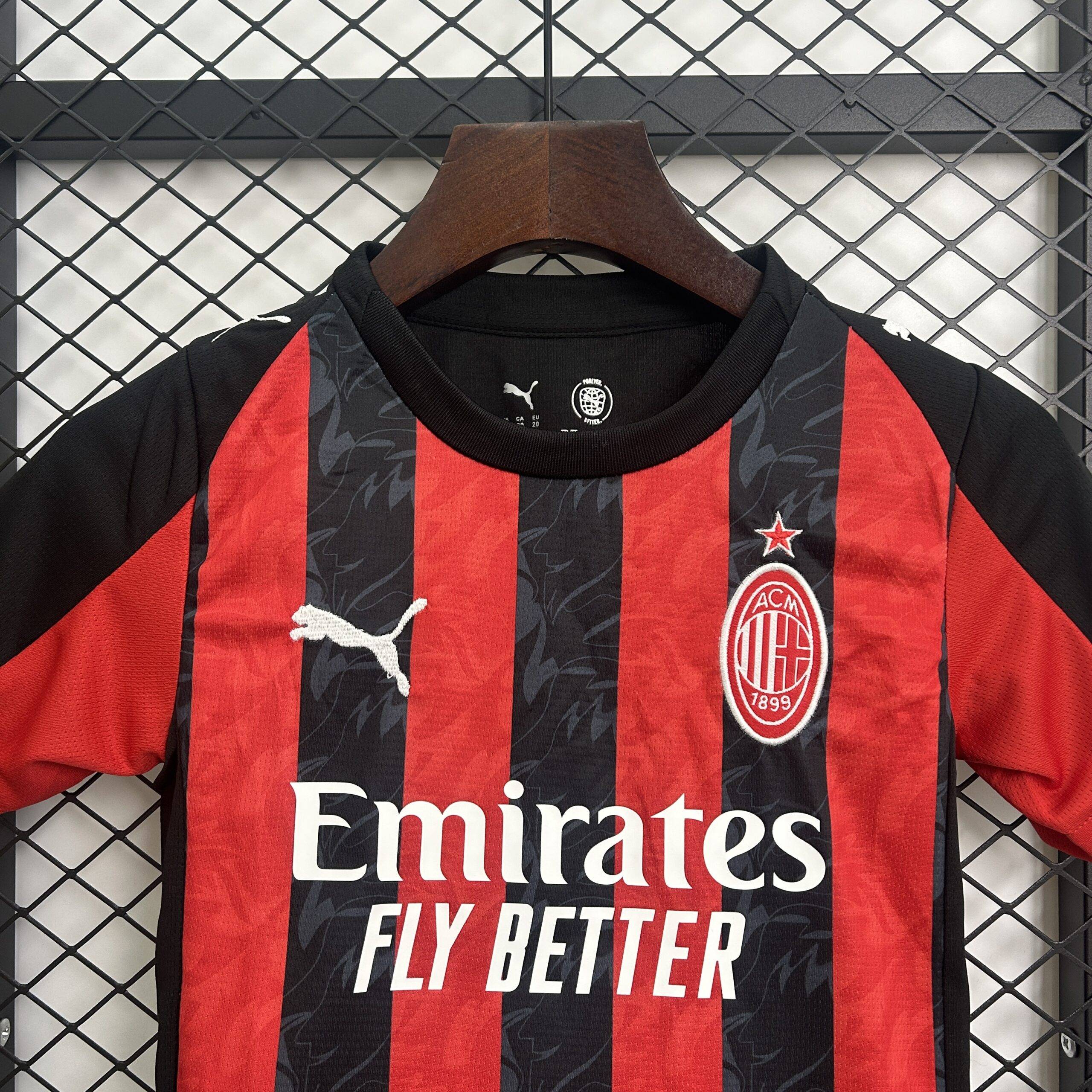 Maglia Home AC Milan bambino stagione 2025-2026 in rosso e nero