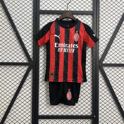 Maglia Home AC Milan bambino stagione 2025-2026 in rosso e nero