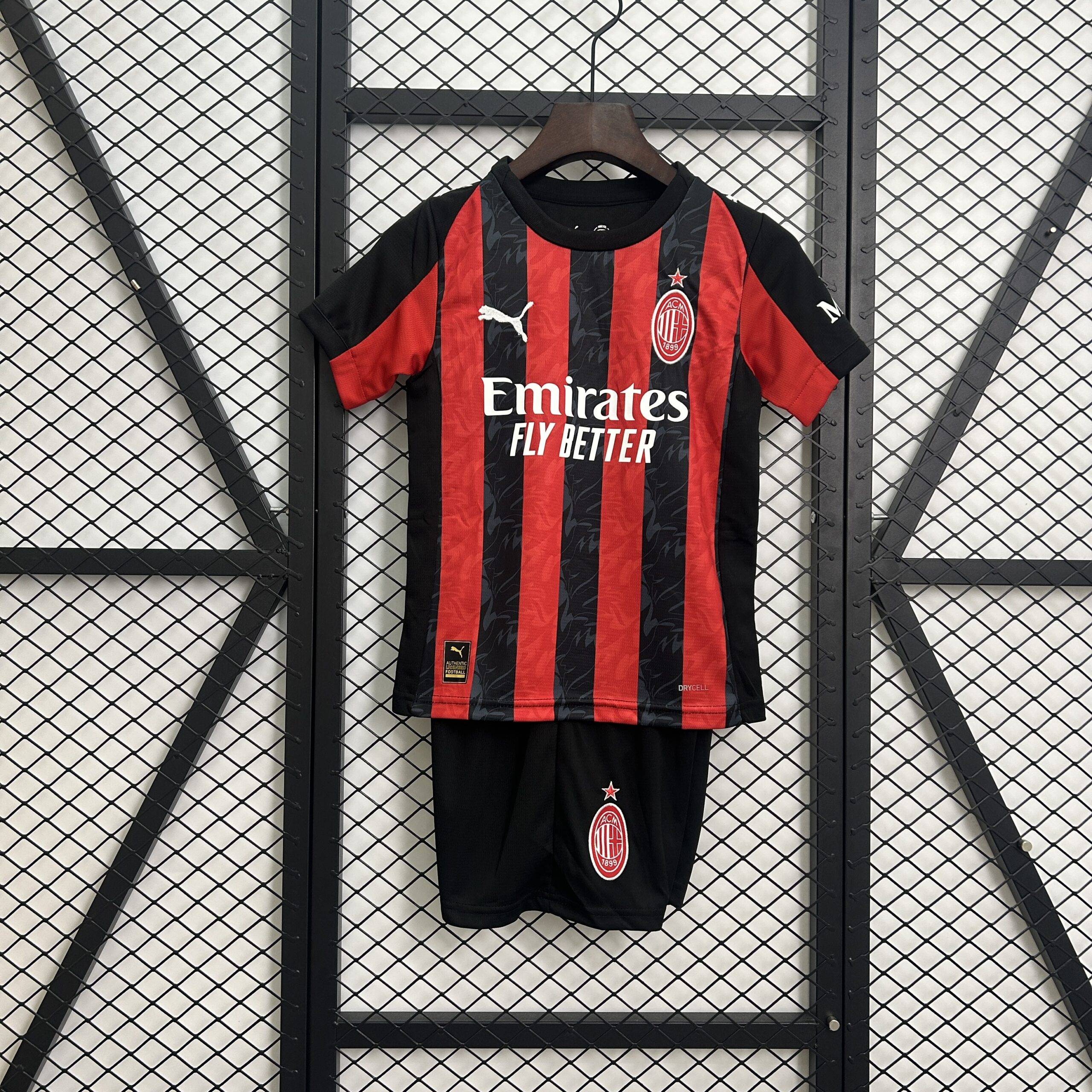 Maglia Home AC Milan bambino stagione 2025-2026 in rosso e nero