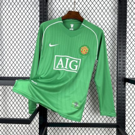 Manchester United 2007/08 Green Goalkeeper Long Sleeves Retro Jersey