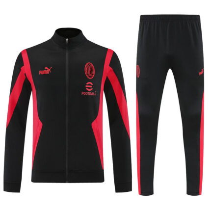 25-26 AC Milan Black Football Tracksuits Long Jacket Suits