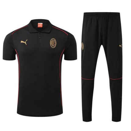 25-26 AC Milan Black POLO Training Kits Football Tracksuits